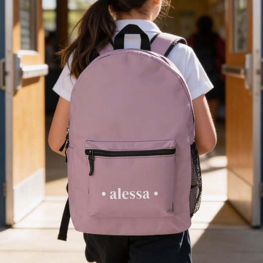 Simple Modern Pink Personalized Girl Backpack プリントバックパック