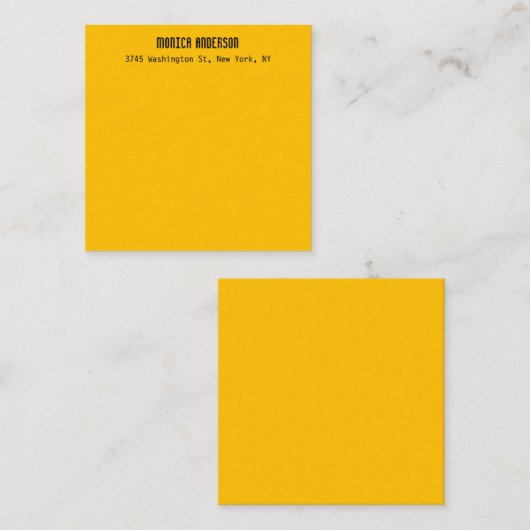 Simple Modern Plain Professional Amber Yellow ノートカード (正面/裏面)