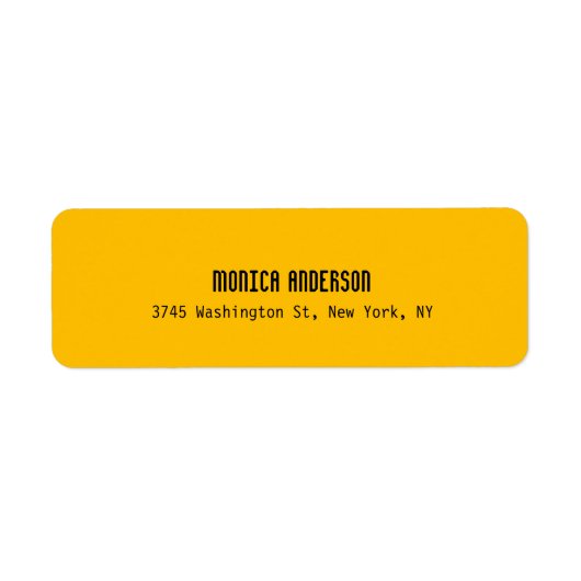 Simple Modern Plain Professional Amber Yellow ラベル (正面)