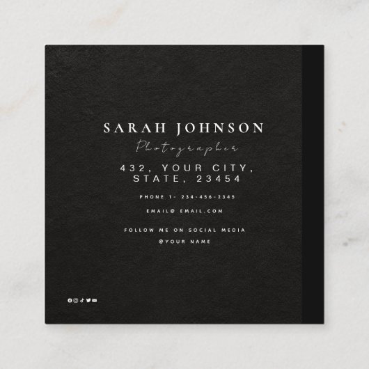 Simple modern QR code minimal social media スクエア名刺 (裏面)