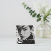 Simple modern QR code minimal social media  スクエア名刺 (スタンド正面)