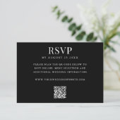 Simple Modern QR Code Wedding 出欠カード (スタンド正面)