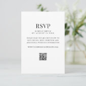 Simple Modern QR Code Wedding 出欠カード (スタンド正面)