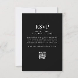 Simple Modern QR Code Wedding 出欠カード