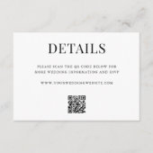 Simple Modern QR Code Wedding Details エンクロージャーカード (正面)