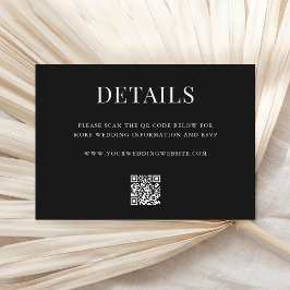 Simple Modern QR Code Wedding Details エンクロージャーカード