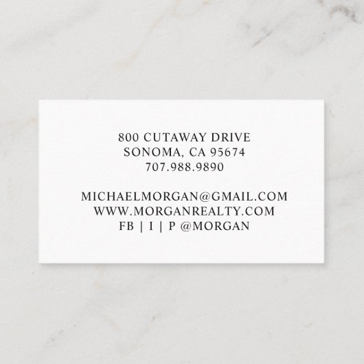 Simple Modern Realtor Script Monogram 名刺 (裏面)