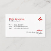 Simple Modern Red Real Estate Agent Realtors  名刺 (正面)