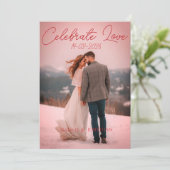 Simple Modern Red winter Wedding Invitation card 招待状 (スタンド正面)