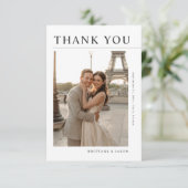 Simple Modern Romantic Destination Photo Wedding サンキューカード (スタンド正面)