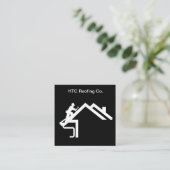 Simple Modern Roofing Services Business Card スクエア名刺 (スタンド正面)