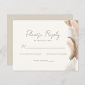 Simple Modern Rustic Pampas Grass Wedding 出欠カード (正面/裏面)