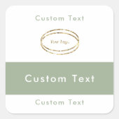 Simple Modern Sage Green Business Logo Custom スクエアシール (正面)