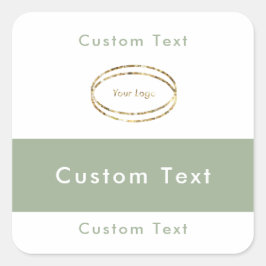 Simple Modern Sage Green Business Logo Custom スクエアシール