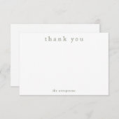 Simple Modern Sage Green Thank You ノートカード (正面/裏面)