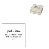 Simple Modern Script Couples Names Return Address ラバースタンプ (押印)