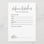Simple Modern Script Graduate advice & wishes アドバイスカード (正面)