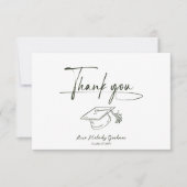 Simple Modern Script Graduation サンキューカード (正面)
