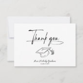 Simple Modern Script Graduation サンキューカード (正面)