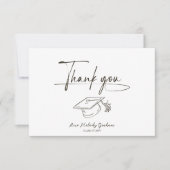Simple Modern Script Graduation サンキューカード (正面)