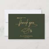 Simple Modern Script Graduation Thank You Card サンキューカード (正面)