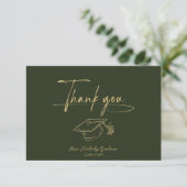 Simple Modern Script Graduation Thank You Card サンキューカード (スタンド正面)