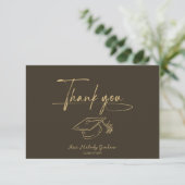 Simple Modern Script Graduation Thank You Card サンキューカード (スタンド正面)
