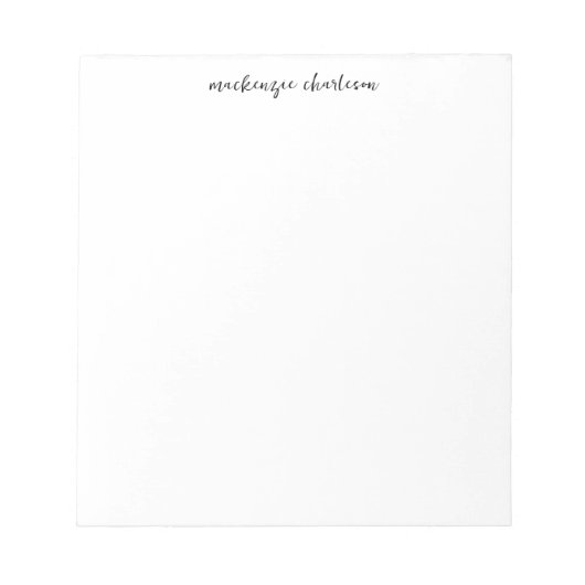 Simple Modern Script Personalized Name ノートパッド (正面)
