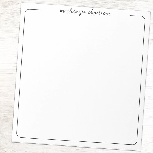 Simple Modern Script Personalized Name Notepad ノートパッド