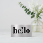 Simple Modern Silver & White Background  名刺 (スタンド正面)