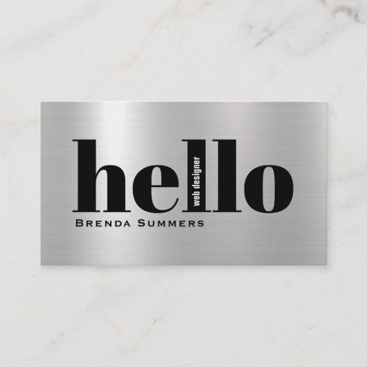 Simple Modern Silver & White Background  名刺 (正面)