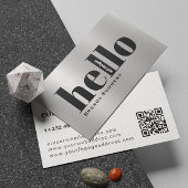 Simple Modern Silver & White Background  名刺