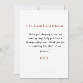 Simple Modern Sporty Couple Wedding サンキューカード (裏面)