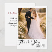 Simple Modern Sporty Couple Wedding サンキューカード (正面/裏面)