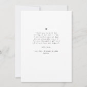 Simple Modern Square Photo Baby Shower Thank You サンキューカード (裏面)