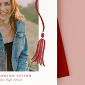 Simple Modern Tassel Graduation Announcement 案内状