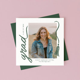 Simple Modern Tassel Graduation Announcement 案内状