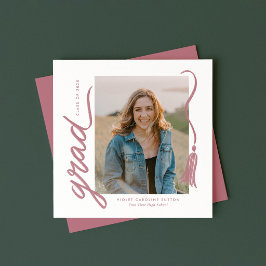 Simple Modern Tassel Graduation Announcement 案内状