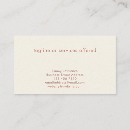 Simple Modern Terracotta Add Logo Professional 名刺 (裏面)