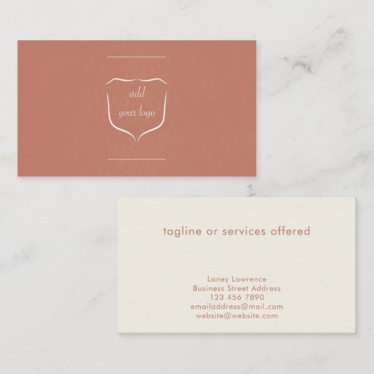 Simple Modern Terracotta Add Logo Professional 名刺 (正面/裏面)
