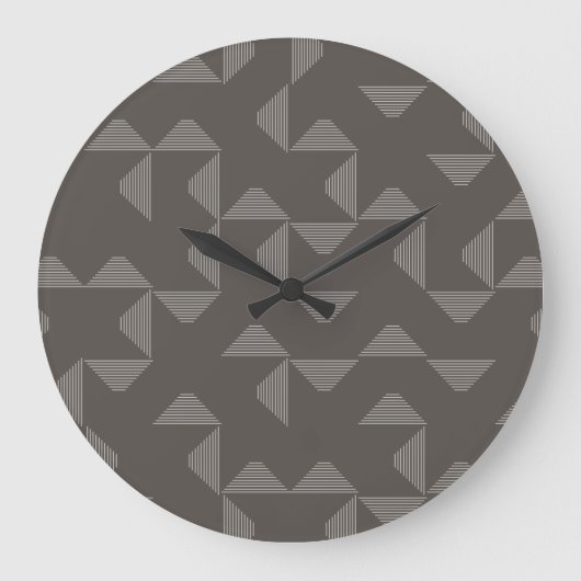Simple, modern, trendy geometric graphic pattern ラージ壁時計 (正面)
