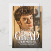 Simple Modern Two Photo Graduation  招待状 (正面)