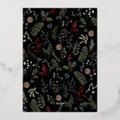 Simple Modern Typography 1 Photo Gold Christmas 箔シーズンカード (裏面)