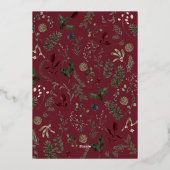 Simple Modern Typography 1 Photo Gold Christmas 箔シーズンカード (裏面)