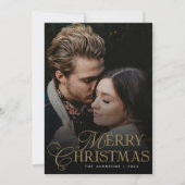 Simple Modern Typography 1 Photo Red Christmas シーズンカード (正面)