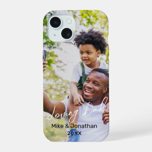 Simple modern typography  photo create your own  iPhone 15ケース (裏面)