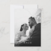 Simple Modern Typography Photo Wedding  セーブザデート (裏面)