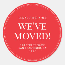 Simple Modern Typography We've Moved ラウンドシール