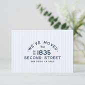 Simple Modern Vintage We've Moved Address Blue 案内状 (スタンド正面)
