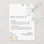 Simple Modern Watercolour Floral Wedding Details エンクロージャーカード (正面)